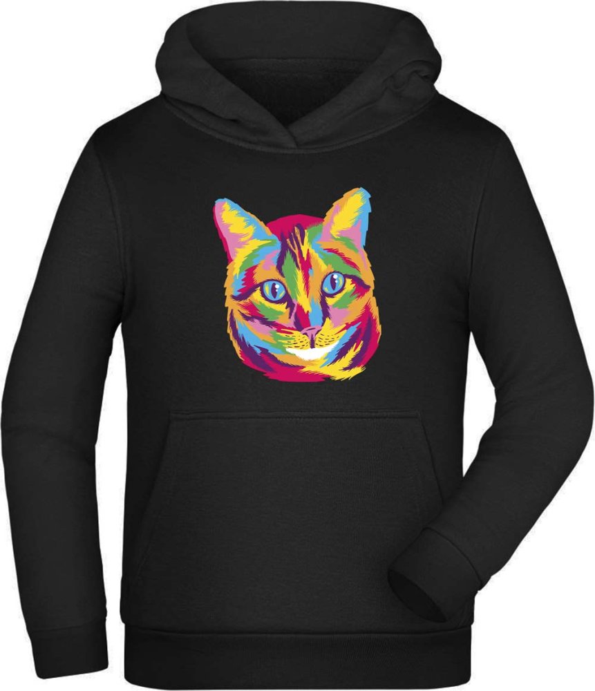 Hoodie Children's Hooded Sweatshirt - Cat Head in Oil Paint Look i125